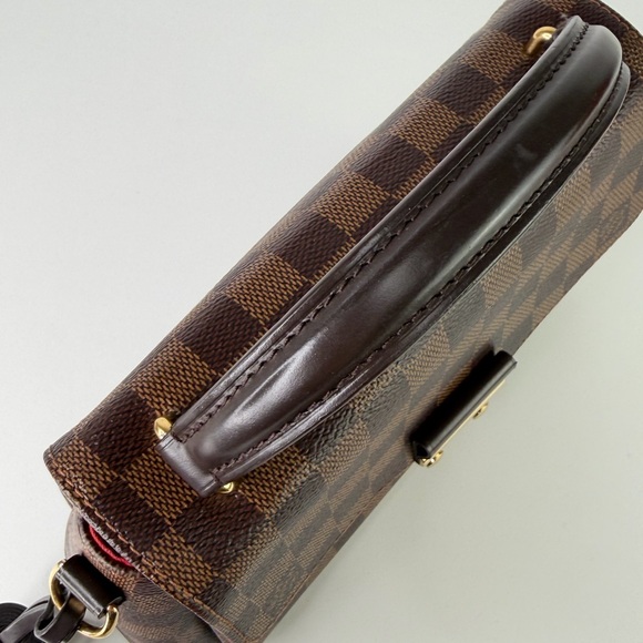 Authentic Louis Vuitton Damier Ebene Checker Brown Croisette Crossbody Bag & COA - Picture 7 of 15